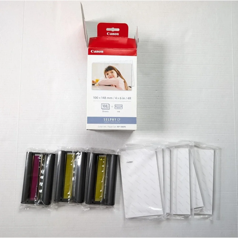 Canon Selphy CP1300 & KP-108IN Color Ink/Paper Set Open Box